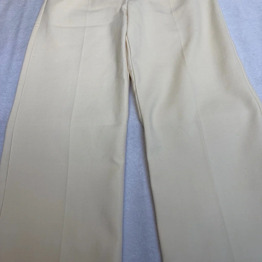 Sezane Yves Trousers Ecru Cream Sz 38 US 6 Wide Leg Long Pant Wool Blend READ - Picture 16 of 16